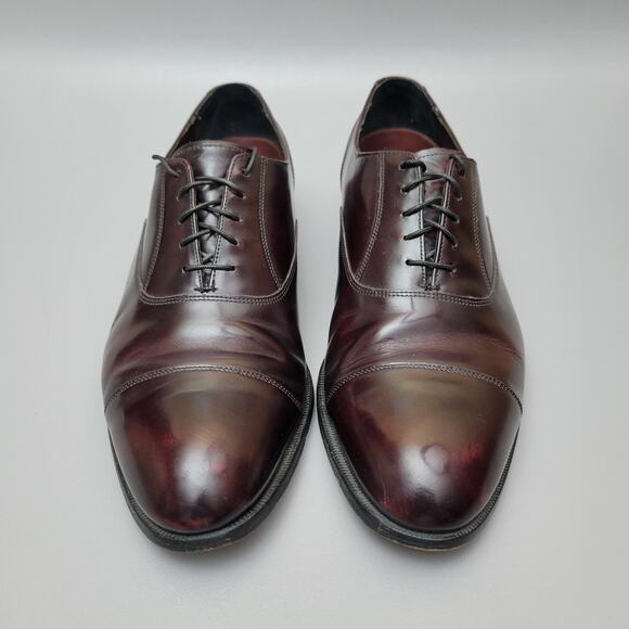 Florsheim Shoes Men's Size 10 D Cap Toe Lace Up Oxford Brown Burgundy Leather - Picture 7 of 15